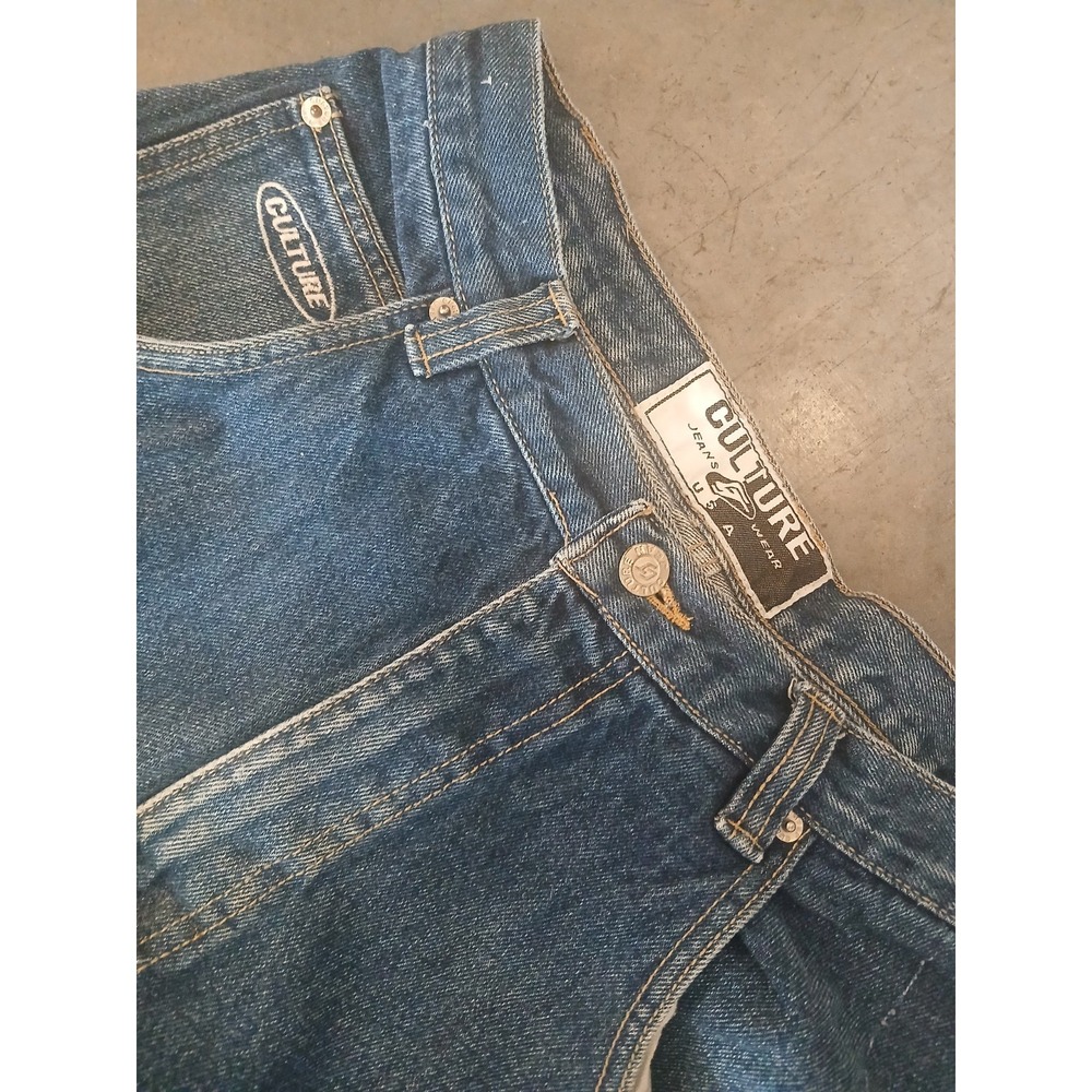 Vintage Y2K Culture Jeans 30x30  Fit 29x28 Baggy Wide Leg Hip Hop Rap - Picture 2 of 13